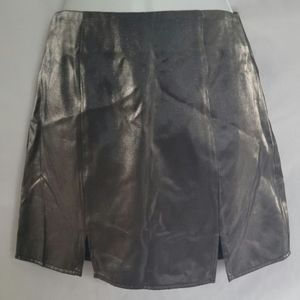 EUC Shiny Sparkle Silver Star Moon Mini Skirt Bottoms Sexy Cute Club Party XS